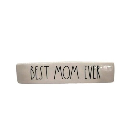 Rae Dunn "BEST MOM EVER" Ceramic Sign / Desk Plaque - Picture 1 of 1